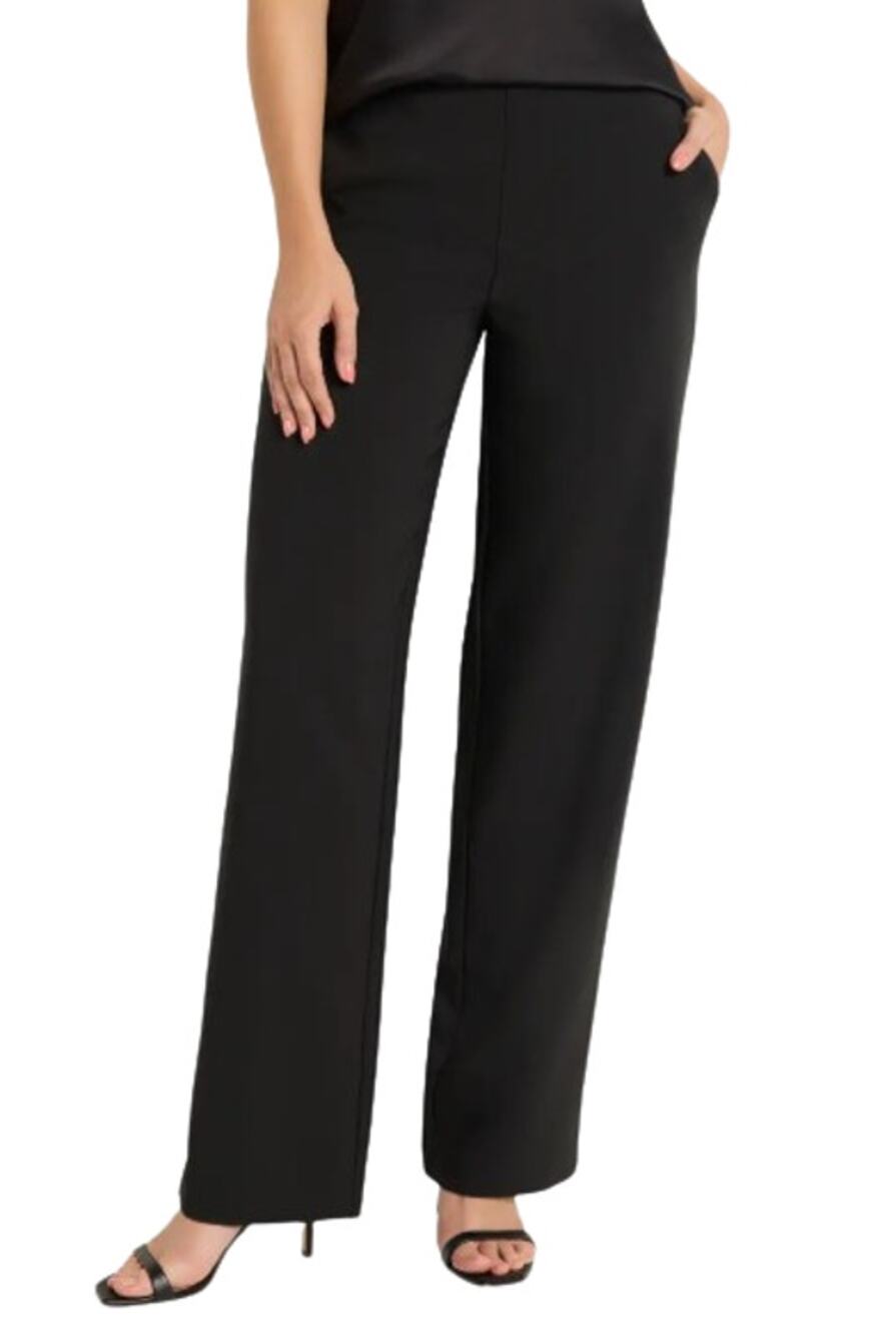 NIC + ZOE Women's Lenox Wide Leg Dress Pants Large US 12-14 Black Stretch NWT